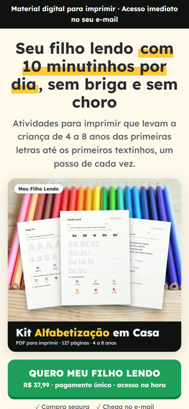 Página de vendas do Meu Filho Lendo